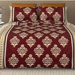 Laying Style™ 350 Tc Heavy Glace Cotton Super King Size Duvet Cover II Razai Cover II Quilt Cover for Double Bed Size with Zipper (Dohars) 108x108 inch-Multicolor-image-52