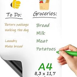 DEZIINE�A4 Marker Message Board Magnetic Fridge Soft Whiteboard Home Office Memo with 2 Marker Pen Set of (1)-5