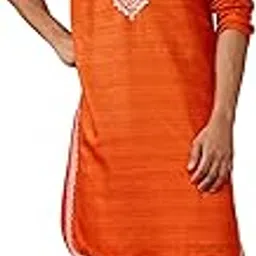 vastramay Men's Orange Champion Matka Hand Embroidered Kurta with Cream Patiala Set-picture-22
