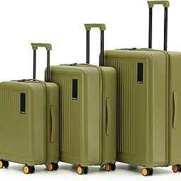Polycarbonate The Transit Double Spinner Suitcase Luggage Poly-Carbonate Hard Sided 8 Silent Ninja Wheels (So Matcha 2.0, Set of 3),Green, Small, Medium and Large, 74 cm-3