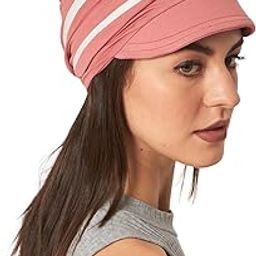 Headwear Silky Soft Free Size New Boy Visor Cap with Dual Tone Twisted Band for Women Chemo Patient Alopecia Hair Loss (HS105 Multicolored)-36