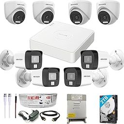 HIKVISION Full HD 8 Channel DVR, 2 MP 4 Outdoor & 4 Indoor Cameras [COLOR NIGHT VISION + BUILT-IN AUDIO MIC + SMART DUAL LIGHT + MOTION DETECTION]+2 TB HDD + 8 Ch SMPS, USEWELL Cable+BNC/DC Set, WHITE-image-15