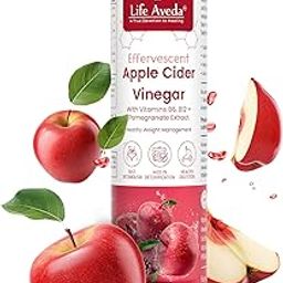 Life Aveda 100% Vegan Apple Cider Vinegar Effervescent Tablets With Vitamin B6, B12 And Pomegranate for Weight Management, Metabolism & Digestion Support - 15 Tab (Pack of 1)-image-2