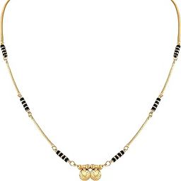 Traditional Temple Forming 1 g Gold Stylish Meenakari Maharashtrian Wati Tanmaniya Black Mangalsutra for Women-image-34