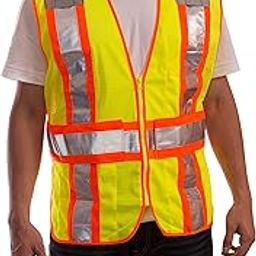 Tingley Type R Class 2 Adjustable Vest - Fluorescent Yellow Green - Polyester Mesh - Zipper Closure - 2 Mic Tabs - 4 Interior Pockets - Two-Tone Silver Reflective Tape-image-21