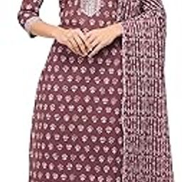 Women's Straight Fit Cotton Kurta Trouser With Dupatta Set-picture-52