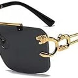 Retro Luxury Style | Rimless Dianmond Cut Lenses | Stylish, Trendy With Sturdy Metal Arm Sun Glass With UV400 Protection Lenses for Men & Women-image-89