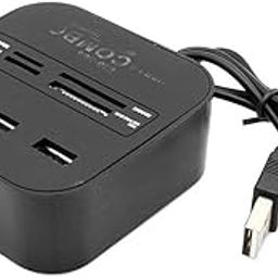 Mak World 3 Ports USB 2.0 HUB Multi-Card Reader for Sd/mmc/m2/ms Mp-All in One - (Black)-12