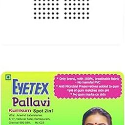 Eyetex Pallavi Sticker Bindi/Pottu|Round|Aloe Vera & Papaya Extracts|Breathable Non-Irritating Velvet Fabric|P8|Black|20 Flaps-23