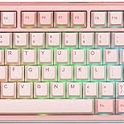 KiiBOOM Breeze 75 75% CNC Aluminum and Acrylic Wireless Gaming Keyboard, Gasket Mechanical Keyboard, BT5.0/2.4GHz/USB-C Wired RGB Creamy Keyboard with 8000mAh Battery for Win/Mac (Pink)-image-59
