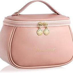 Cosmetic Organizer Bag Makeup Pouch for Women Travel Toiletry Bag for Cosmetics Brushes Accessories Waterproof Zippered Cosmetic Bag Portable Carry Pouch (Pink)-image-60