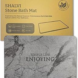 SHALVI Stone Bath Mat, Diatomaceous Earth Bath Mat/Water Absorbing/Non-Slip/Quick Drying, Easy to Clean - Ideal for Bathroom, Shower Floor, Bath Tub & Kitchen Counter (60 X 39 CMS) (Black)-image-26
