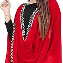 Chiffon Dupatta with Elegant Moti Work and Lace Border – Solid Design-image-89
