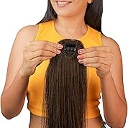 Happy Heads cover up patch | Invisible cover up patch for women hair | Dark Brown | 12 Inches | 100% Human Hair Extensions for Women & Girls | Hair Accessories | Hair Wig | Hair Buns-5