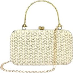 Evening Clutch bag for Women, Metal Handle with Chain Strap, Ladies Party Wedding Purse-image-104