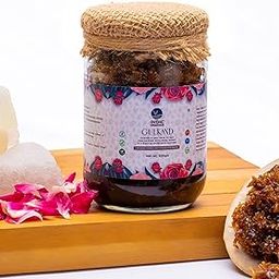 Indic Organics Gulkand of Desi & Damask Rose Petals Sun-Cooked with Rock Sugar (Mishri) in Ayurvedic Process for 6 Months | Low Sugar | Pitta Pacifier | Internal Body Coolant (Mishri, 300 Grams)-image-17