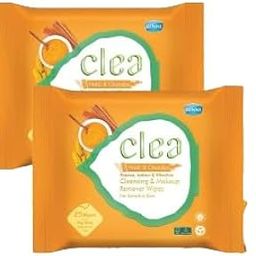 Clea Haldi & Chandan Cleansing Makeup Remover Wet Wipes for Sensitive Skin - Soothes Redness, Anti-Inflammatory, Gentle Makeup Removal - Pack of 2 (25 Wipes Each, Big Wipe Size:- 200mm x 200mm)-22