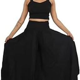 Modern Bahu Women's Solid Flared Palazzo Pants | Free Size (Fits L to XXL) | Rayon Fabric | Elastic Waist |-image-85