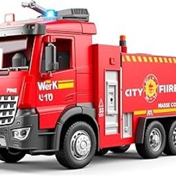 WORSHIPER Friction Powered Fire Truck Toy for Kids – 1:16 City Rescue Vehicle with Lights, Sounds & Real Water Spray | Diecast Fire Engine Toy for Boys & Girls Age 3+(Fire Water Spray)-image-21