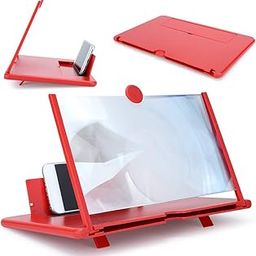 Set of 2 3D 12in Screen Magnifier, Mobile Phone Accessories, Ergonomics Principle Design for Office Home,(red)-15