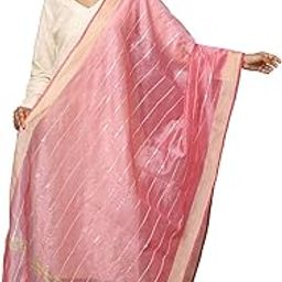 Women's Chanderi Silk 2.25 Meter Dupatta with Zari Stripes & Border |Designer Heavy chunni garbawith Tassels| Stylish Ethnic and Casual Wear-picture-29