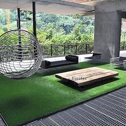 Eurotex 45MM Artificial Grass Carpet Mat for Balcony, Lawn, Door, Soft Comfortable (PE & PP, Natural Green, 6.5x2 Feet).-image-47
