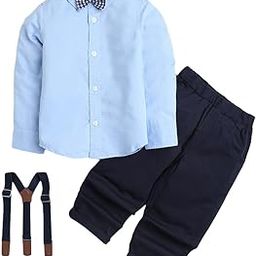 Boys Blue Solid Shirt and Pant Set-image-2