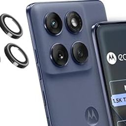 MOBIKTC Upgraded Camera Lens Frame Glass for Motorola Moto Edge 60 Fusion 5G Camera Lens Protector and Aluminum Alloy Rings - Black, 4Pack-26