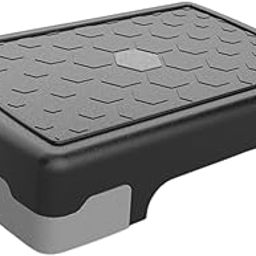 MERISHOPP Aerobic Stepper Multifunctional Exercise Step Platform for Home Gym Strength Gray Black-12