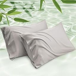 Mush Bamboo Pillow Cover Set of 2 | 400 TC | 100% Bamboo Pillow Cover for Hair & Skin | Breathable, Silky Soft & Envelope Pillowcases for Hot Sleepers & Night Sweats | 17"x27" (Silver Mist, King)-image-16