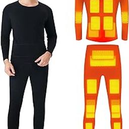 Heated Underwear for Men and Women Winter Warm 20 Areas Electric USB Heated Heating Shirt and Pants Set App Control 5 Temperature Settings-image-32