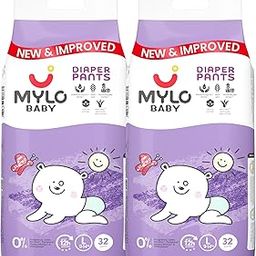Mylo Baby Diaper Pants Large (L) Size 9-14 kgs (64 count) Leak Proof | Lightweight | Rash Free | 12 Hours Protection | ADL Technology | with Aloe Vera Lotion-picture-3