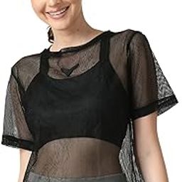 Boxy Mesh T-Shirt for Women | See Through Mesh T-Shirt | Lightweight and Breathable-image-95