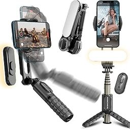 KOSCHEAL Gimbal Stabilizer for Smartphone,1-Axis Selfie Stick Gimbal Stabilizer with Fill Light 360°Rotation with Wireless Remote for Android and iPhone,Ideal for Vlogging,YouTube,TikTok Recording-28