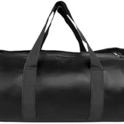 PU Leather Gym Duffel Bag | Shoulder Gym Bag | Sports and Travel Bags for Multipurpose with Side & Middle Pockets for Men, Women (Black)-image-67