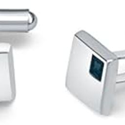 Pure 925 Sterling Silver Cufflink for Men | Azure Edge 925 Sterling Silver Cufflinks | Rhodium Finish, Zirconia | Gift for Him (10.4 gms)-image-36