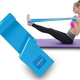 FreshDcart FDCB2 Rubber Strap Exercise Resistant Band Yoga Streching Rubber Belt 1.5 Meter for Workout, Yoga, Home Gym Exercise, Men, Women Blue Pack of 1-10