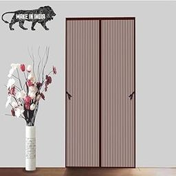 KCM Homes Polyester Magnetic Mosquito Net for Door | Mosquito Curtain for All Door Types & Sizes | Auto-Closing Insect Screen to Keep Mosquito Out (Brown, 120cm x 220cm)-image-27