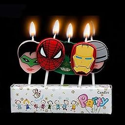Rich Decoration Superhero Face Cake Candles, 5 Bright Birthday Celebration Cake Decorations (1Set is Pack of 5)-image-13