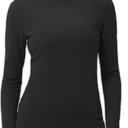 Women's Mock Turtleneck Undershirt Long Sleeve Shirts Fleece Thermal Underwear Pullover Tops with Thumb Hole-image-13