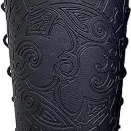 Arm Bracer Medieval PU Leather Wrist Guard Wristband for Larp Black | Medieval and Renaissance-image-7