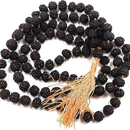 Natural Original 5 Panch Mukhi Black Colored Rudraksha Jaap Mala (108+1 Guaranteed) 8 mm Beads for Pooja Astrology Wearing in Neck/Holding Men Women Boys Girls Meditation Protection-picture-25