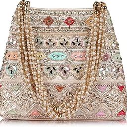 Velvet SilK Stylish Embroidery Unique Design Traditional Ethnic Wedding Party Handheld Potli For Women-45