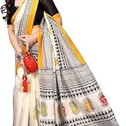 Women's Khaadhi Cotton Blended Kalamkari Printed Saree | Beautiful Blend of Tradition and Style | Printed Saree with Running Blouse | Kantara Yellow-image-45