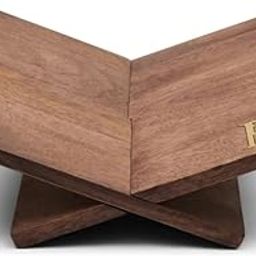 Home Decor Hangout Oasis Wooden Book Stand – Walnut Finish with Gold 'RM' Engraving | Ideal for Holy Books & Home Decor |-image-8
