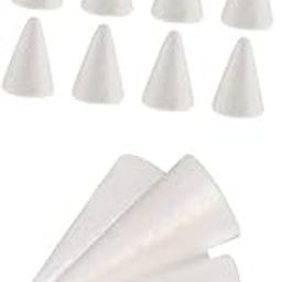 CALANDIS™ 20Pcs Cone Shaped Styrofoam Ornaments for Handmade DIY Modelling Craft | Styrofoam Forms | Crafting Pieces | Multi-Purpose Craft Supplies-picture-1