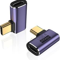 atdaraz USB C 90 Degree Adapter, Right Angle Type C Male to Female Adapter Extender Support 100W Fast Charging 40Gbps Data Transfer 8K@60Hz Video-image-7