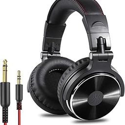 OneOdio Over Ear Headphone Studio Wired Bass Headsets with 50mm Driver, Foldable Lightweight Headphones with Shareport and Mic for DJ Monitoring Mixing Guitar PC TV-17