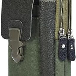 GOTEO Men's Mobile Phone Waist Belt Pouch Passport Holder Bag for Travel Sports Walking Running Camping Hiking (Green)-image-74