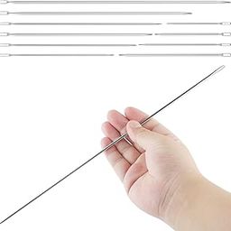 10 Pcs Professional Upholstery Needle, Long Sewing Needles 3"/4"/5"/6"/7"/8"/10"/12" Length, Large Eye Long Straight Upholstery Hand Needles for Home Quilting, Stitching, Crafting-image-10
